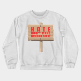 Election 2024 Rally Shirt - 'Hate Won't Make America Great' Message Tee, American Unity Advocate, Political Gift Idea Crewneck Sweatshirt